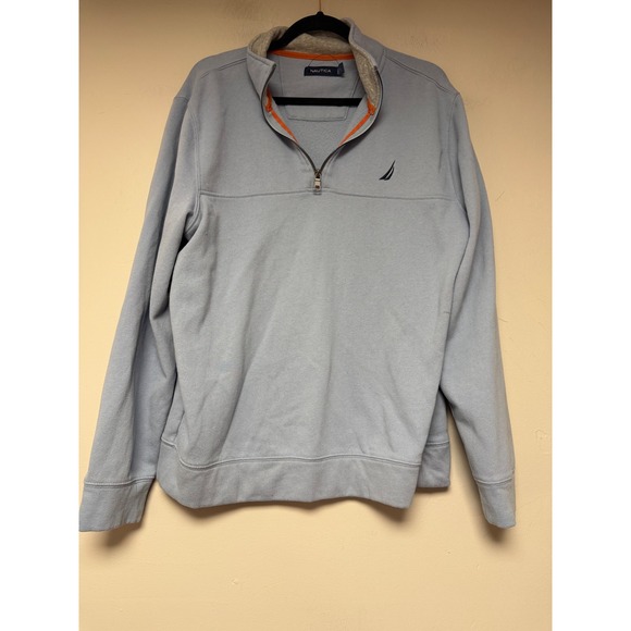 Nautica Other - Nautica Mens Light Blue Quarter Zip Pullover Sweatshirt Size Large